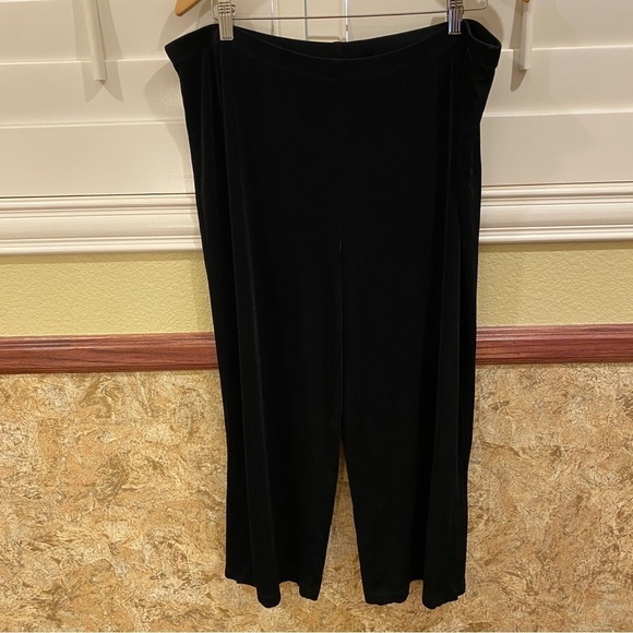 Chico’s 3 (XL 16) Travelers Pants Stretchy Black Cropped High Rise Side Slits - Picture 9 of 11